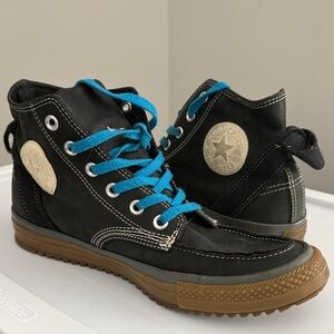 Converse Black Sneakers with Blue Accents
